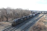 NS 7514 leads train 35A out of Enola yard